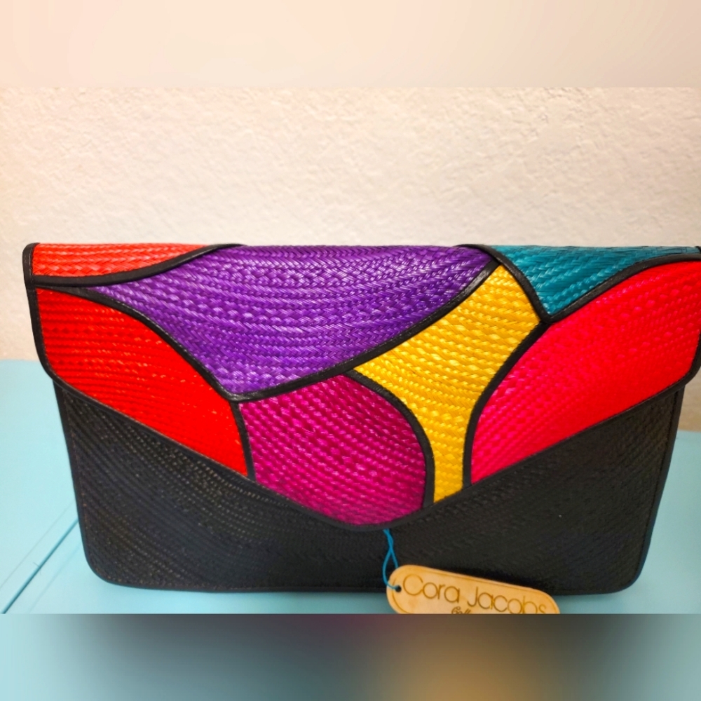Cora Jacobs Retro Multi Color Clutch Purse